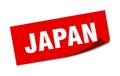 Japan sticker. Japan square peeler sign.