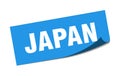 Japan sticker. Japan square peeler sign.