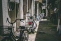 Japan street food alley bicycles