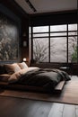 Japan style bedroom interior in modern house Royalty Free Stock Photo