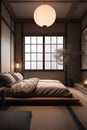 Japan style bedroom interior in modern house Royalty Free Stock Photo