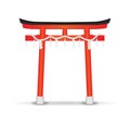 Japan style temple gate on a white background Royalty Free Stock Photo
