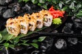 Japan sushi roll Bonita with eel Royalty Free Stock Photo