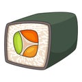 Japan sushi roll icon, cartoon style