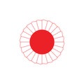 Japan swirl red sun symbol logo vector Royalty Free Stock Photo