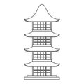 Japan temple icon, outline style