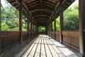 Japan temple wood walk way with Japanese garden , Kyoto Temple Japan Royalty Free Stock Photo