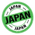 JAPAN text written on green-black round stamp sign