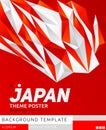 Japan Theme modern Poster, Vector template illustration, Japanese flag colors