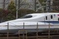 Japan, Tokyo, 04/12/2017. High-speed train shinkansen Royalty Free Stock Photo