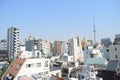 Japan Tokyo overview, exquisite modern architecture Roofs and skytree tower