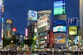 Japan. Tokyo. Shibuya district at night Royalty Free Stock Photo