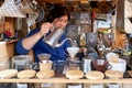 Japan. Tokyo. Street stall serving tea and coffee