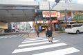 Lane, road, pedestrian, crossing, infrastructure, transport, metropolitan, area, street, zebra, vehicle, car, sidewalk, city, down Royalty Free Stock Photo