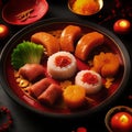 JAPAN Tokyo-style sushi. Japanese food mix Delicious Sushi Royalty Free Stock Photo