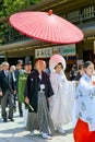 Japan. Tokyo. Traditional wedding ceremony at Meiji Jingu Shinto shrine Royalty Free Stock Photo