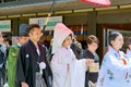 Japan. Tokyo. Traditional wedding ceremony at Meiji Jingu Shinto shrine Royalty Free Stock Photo