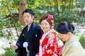 Japan. Tokyo. Traditional wedding ceremony at Meiji Jingu Shinto shrine