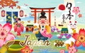 Japan tokyo travel poster