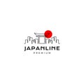 Japan torii with building logo design