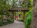 Japan torii in Monte Palace Tropican Garden. Funchal, Madeira island, Portugal