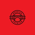 Japan torii with mountain vintage badge logo