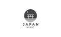 Japan torii with night logo symbol icon vector graphic design illustration