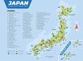 Japan tourist destination map with details