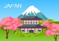 Japan Touristic Concept with National Symbols