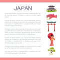 Japan Touristic Vector Concept with Sample Text