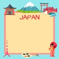 Japan Touristic Vector Concept with Sample Text