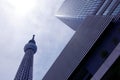 Japan tower and commercial building with sky