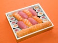 Japan traditional food - rolls and sushi Royalty Free Stock Photo