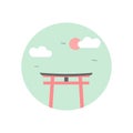 Japan traditional Torii gate vector icon