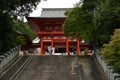 Japan travel guide. Omi Jingu Shrine. A shrine in Otsu City, Shiga Prefecture, Japan, dedicated to Emperor Tenji.