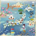 Japan travel map Royalty Free Stock Photo