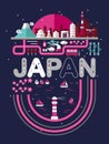 Japan travel poster Royalty Free Stock Photo