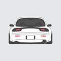 Japan tuned car isolated. Back view. Vector illustration