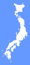 Japan vector map silhouette. Royalty Free Stock Photo