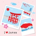 Japan View Travel Photo Frame Memory Vector