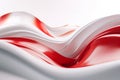 Japan in Waves: 3D Rendered Flag Colors with Minimalist Touch and Industrial Desig