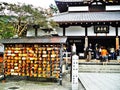 Japan wooden prayer tablets Royalty Free Stock Photo