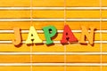 Japan word - Inscription by color letters