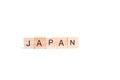 JAPAN word on square tile