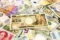 Japan and world currency money banknote Royalty Free Stock Photo