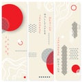 Japanese abstract geometric pattern banners