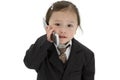 Japanese American Toddler Girl With Cellphone Royalty Free Stock Photo