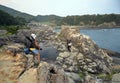 Japanese anglers and guides Royalty Free Stock Photo