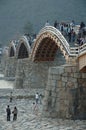 Japanese arched wooden Kintai Bridge