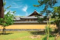 Japanese architecture, a building located in the city of Nara. Royalty Free Stock Photo